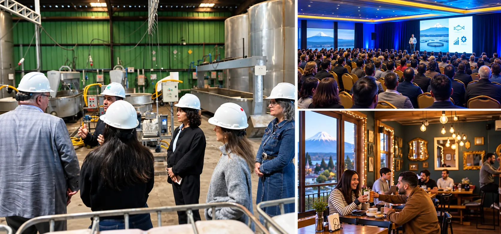 Visitas técnicas, encuentros empresariales y reuniones de trabajo forman parte de la actividad profesional vinculada a la salmonicultura y sus servicios asociados en Puerto Varas.